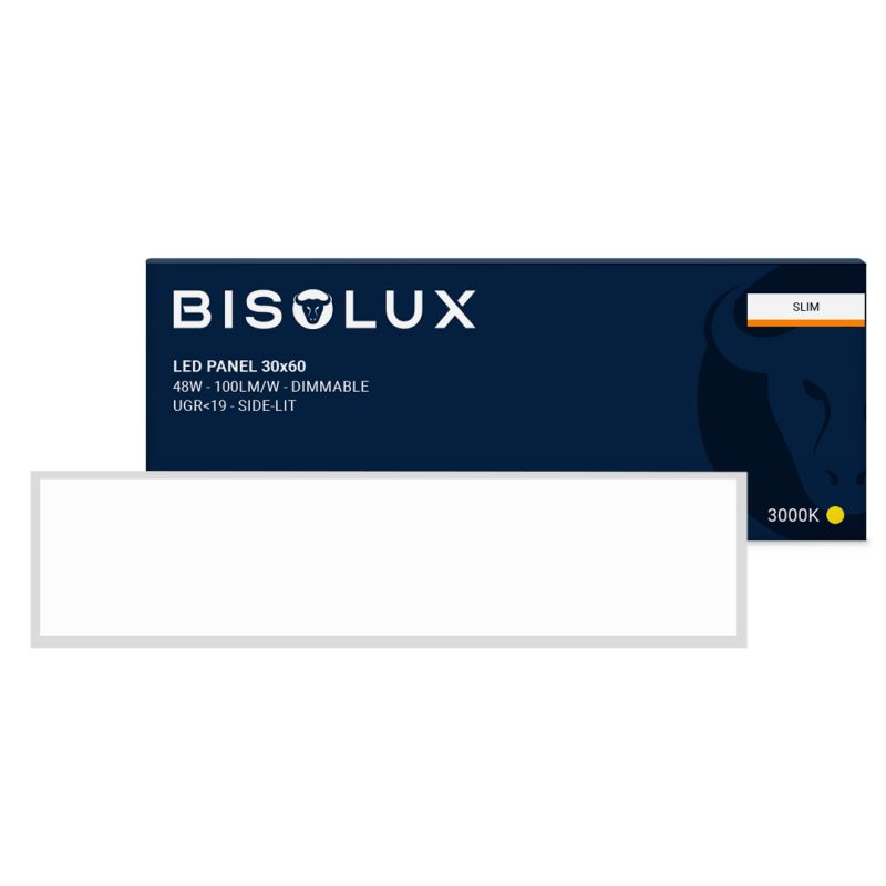 Bisolux LED Panel 120x30 - 38W - 3000K - Dimmbar - UGR<19 - Side-lit Bisolux LED Panel 120x30 - 38W - 3000K - Dimmbar - UGR<19 - Side-lit