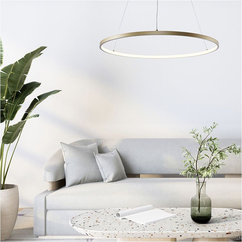 Design Pendelleuchte Gold, Kubra, 28W, warm- bis kaltweiß einstellbare LED