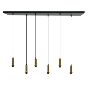 Aluminium Pendelleuchte ohne Schirm Gold, Rika