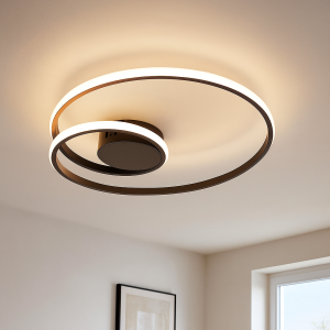Moderne Deckenleuchte Schwarz, Levy, 20W, 2700K LED, 3-stufig dimmbar