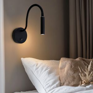 Moderne Bettlampe Schwarz, Fiona, mit Schalter