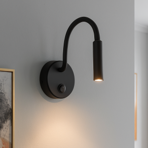 Moderne Bettlampe Schwarz, Fiona, mit Schalter