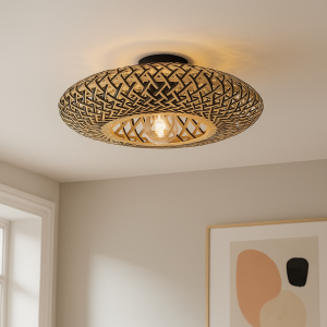 Rattan Deckenlampe Braun, Heimen