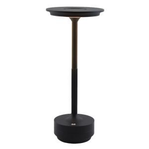 Moderne aufladbare Tischlampe Schwarz, Arvind, 3W, warm- bis kaltweiß einstellbare LED, mit Schalter