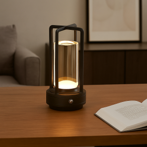 Moderne aufladbare Tischlampe Schwarz, Elian, 3W, warm- bis kaltweiß einstellbare LED, mit Schalter