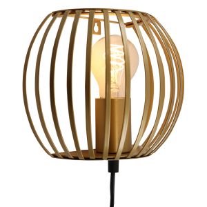Industrielle Wandleuchte Gold, Lieve, mit Schalter