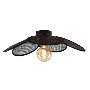 Rattan Deckenleuchte Schwarz, Rowen
