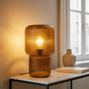 Design Tischleuchte Braun, Chelsea, mit Schalter
