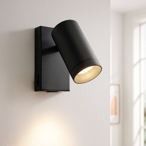 Moderne Wandstrahler Schwarz, Nadi, mit Schalter