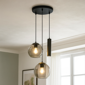 Moderne Pendelleuchte Schwarz, Gianni