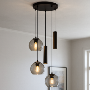 Moderne Pendelleuchte Schwarz, Gianni