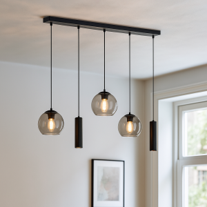 Moderne Pendelleuchte Schwarz, Gianni