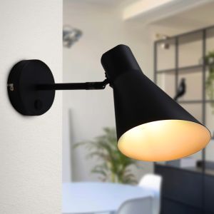 Moderne Wandleuchte Schwarz, Vico, mit Schalter