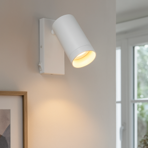 Moderne Wandstrahler Weiß, Nadi, mit Schalter
