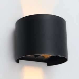 Moderne Up down Wandleuchte Schwarz, Dion, 6W, 3000K LED, IP65