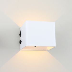 Aufladbare Up down Wandleuchte Weiß, Dion, 1W, 2700K LED, IP44, Bewegungssensor