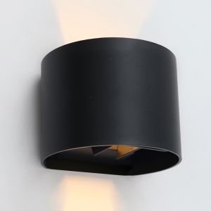 Moderne Up down Wandleuchte Schwarz, Dion, IP65