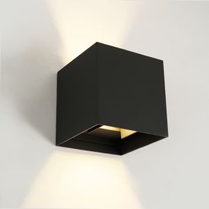 Moderne Außen Wandleuchte mit Dämmerungsmelder Schwarz, Dion, IP65