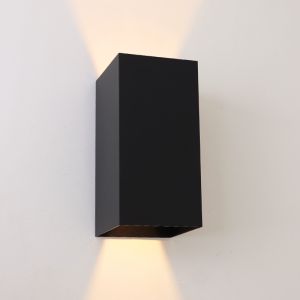 Moderne Außen Wandleuchte mit Dämmerungsmelder Schwarz, Dion, IP65