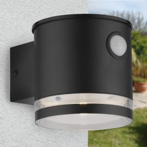 Moderne Solar Außen Wandleuchte Schwarz, Tommy, 1W, 2700K LED, IP54
