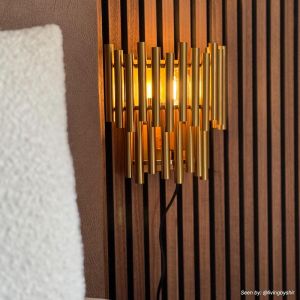 Moderne Wandleuchte Messing, Joelle, mit Schalter