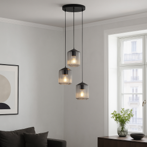 Retro Pendelleuchte Transparent, Jisca