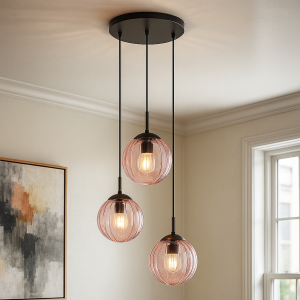 Retro Pendelleuchte Rosa, Rifka