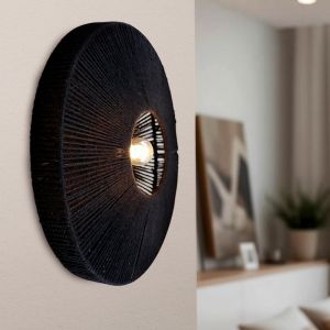 Landhaus Wandleuchte Schwarz, Sanny, mit Schalter