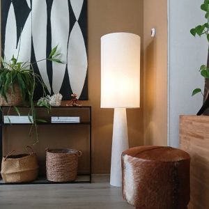 Moderne Stehlampe Beige, Timmy, mit Schalter