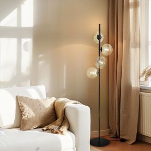 Design Stehlampe Bernstein, Remo, mit Schalter