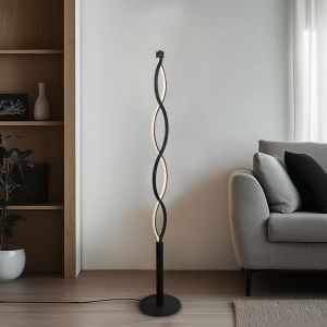 Design Stehlampe Schwarz, Kuno, 36W, 3000K LED, 3-stufig dimmbar