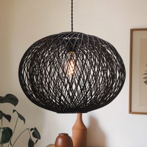 Bambus Pendelleuchte Schwarz, Florine