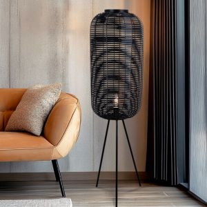 Industrielle Stehlampe Schwarz, Pinar, mit Schalter