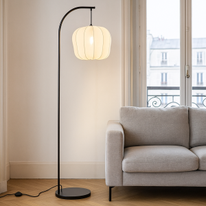 Moderne Stehlampe Creme, Deborah, mit Schalter