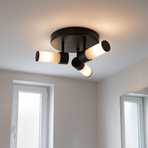 Moderne Badezimmer Deckenleuchte Schwarz, Callum, IP44