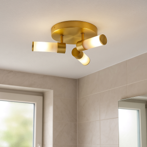 Moderne Badezimmer Deckenleuchte Gold, Callum, IP44