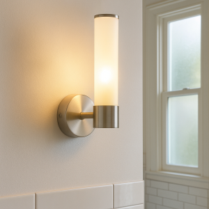 Moderne Wandleuchte Badezimmer Nickel, Callum, IP44