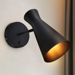 Moderne Wandleuchte Schwarz, Steve, mit Schalter