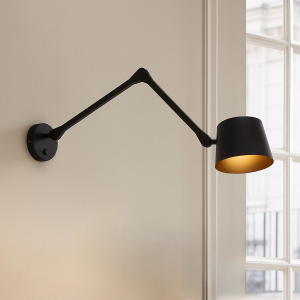 Moderne Wandleuchte Schwarz, Rinke, mit Schalter