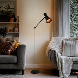 Moderne Stehlampe Schwarz, Steve, mit Schalter