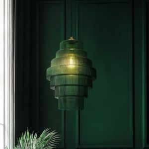 Retro Pendelleuchte Grün, Paris