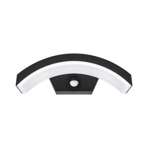 Moderne Außen Wandleuchte mit Bewegungsmelder Schwarz, Sadik, 9W, 4000K LED, IP54