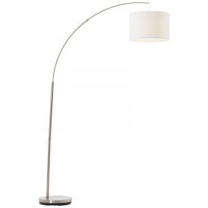 Stoff Bogenlampe Weiß, Merinde, mit Schalter