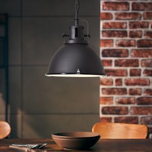 Industrielle Pendelleuchte Schwarz, Alexi