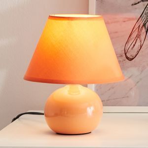 Keramik Tischleuchte Orange, Pilar, mit Schalter