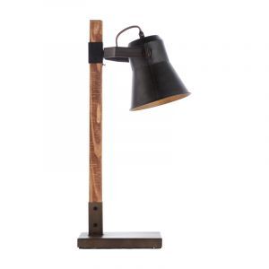 Holz Tischleuchte Braun, Audrey, mit Schalter