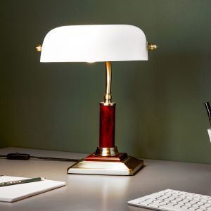 Holz Schreibtischlampe Braun, Koosje, mit Schalter