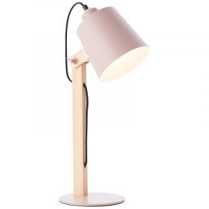 Holz Tischleuchte Rosa, Dorina, mit Schalter