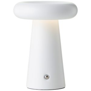 Moderne aufladbare Außen Tischlampe Weiß, Stig, 3W, 3000K LED, IP44, 3-stufig dimmbar
