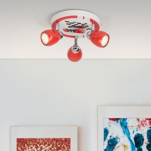 Metall Kinderzimmer Deckenstrahler Rot, Vidal